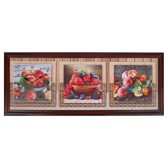 Часы-картина настенные "Фруктовый восторг", 35х100 см микс