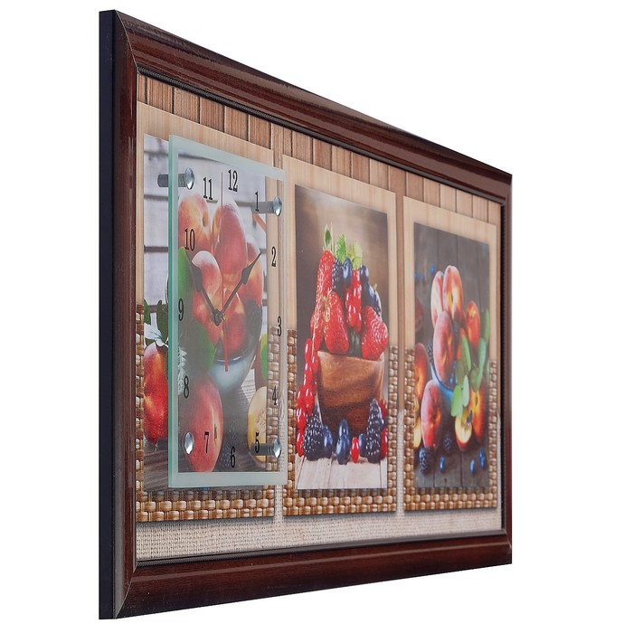 Часы-картина настенные "Фруктовый восторг", 35х100 см микс