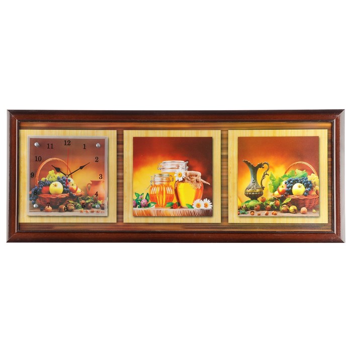 Часы-картина настенные "Дары осени", 35х100 см микс