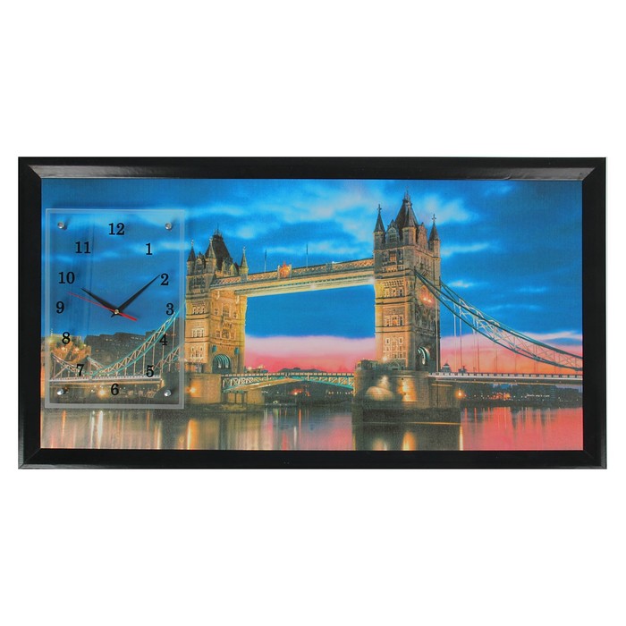 Часы-картина настенные "Тауэрский мост", микс 50х100 см микс