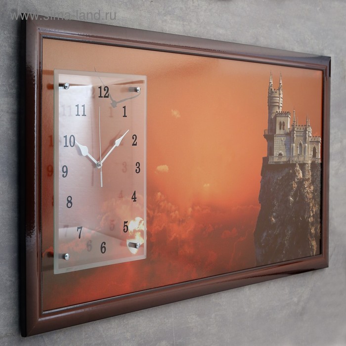 фото Часы-картина настенные, серия: город, "ласточкино гнездо, закат", 50 х 100 см сюжет
