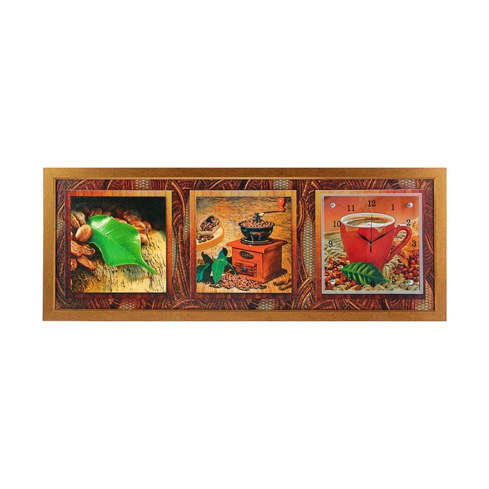 Часы-картина настенные "Кофемолка", 35х100 см микс