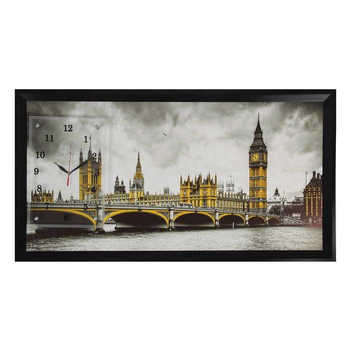 Часы-картина настенные "Вестминстерский дворец", 50х100 см микс