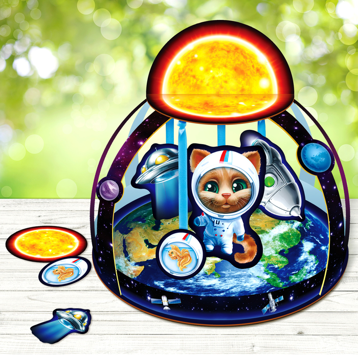 Конструктор из картона и 3D-театр "Космос" подвесной