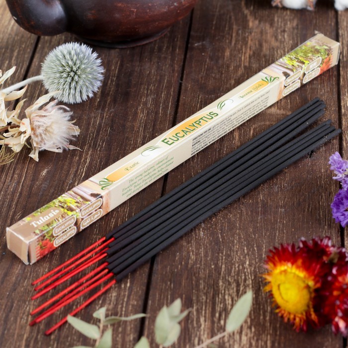 Благовония "Sarathi Eucalyptus" (Эвкалипт), четырехгранник, 8 палочек