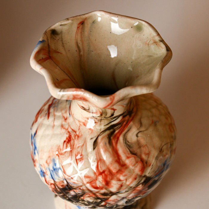 Ваза "Фонтан" средняя, малахит, микс