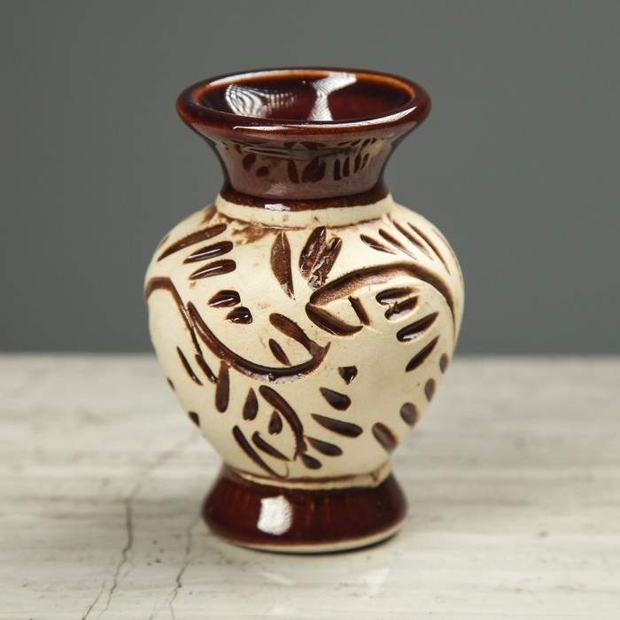 Ваза "Стася" малая, день-ночь, лепка