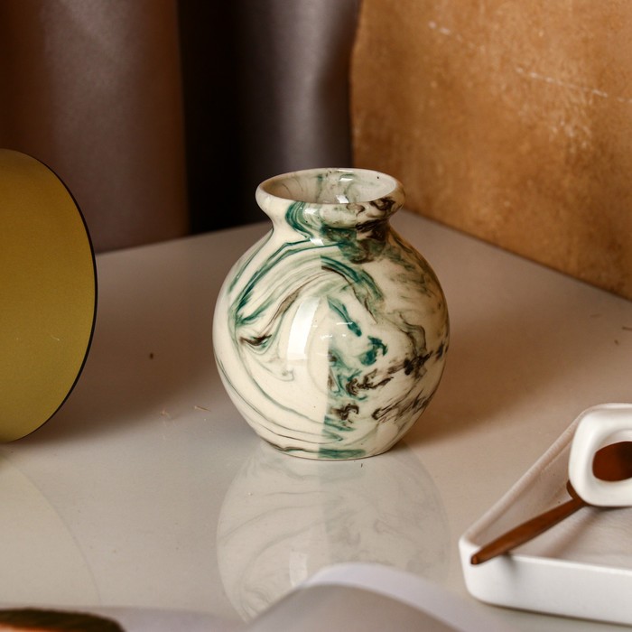 Ваза "Шар" средняя, малахит