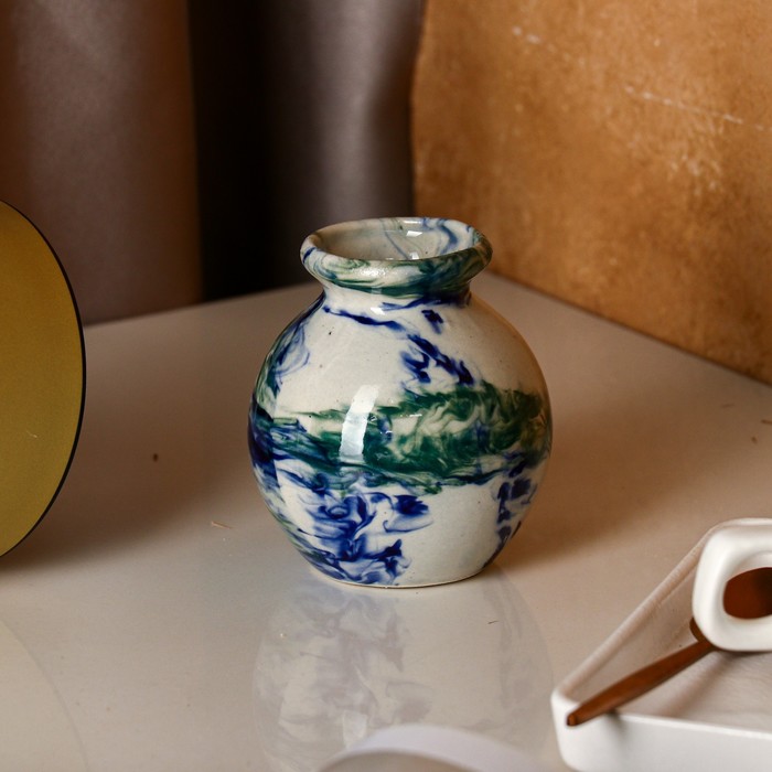 Ваза "Шар" средняя, малахит