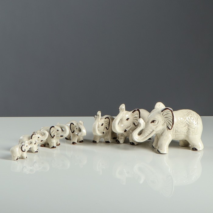 Набор сувениров "Слоны" шамот (7 предметов)