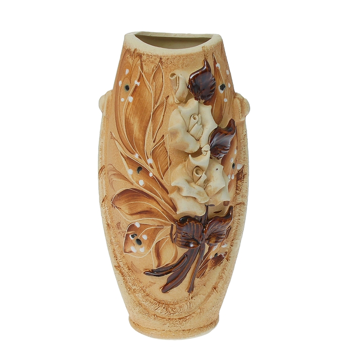 Ваза "Калипсо" малая, лепка цветы, микс