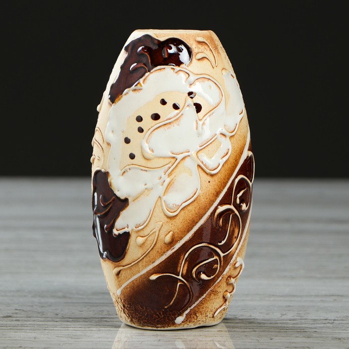 Ваза "Евро" малая, шамот, глазурь, микс