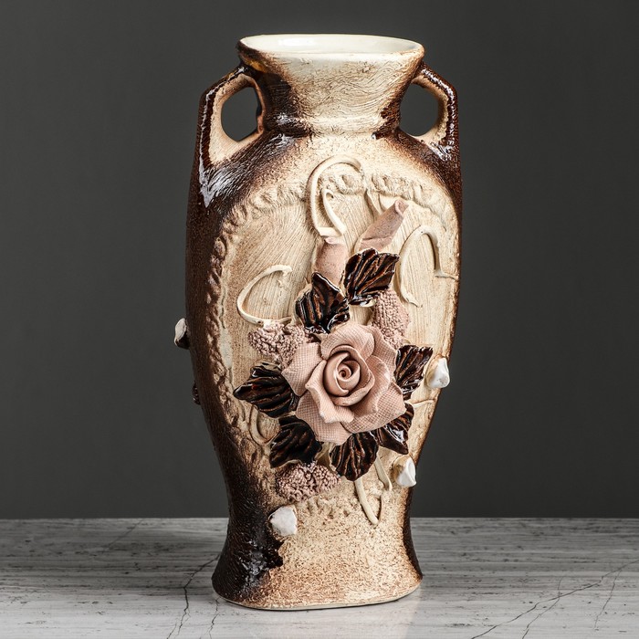 Ваза "Пикассо" малая, лепка цветы, микс