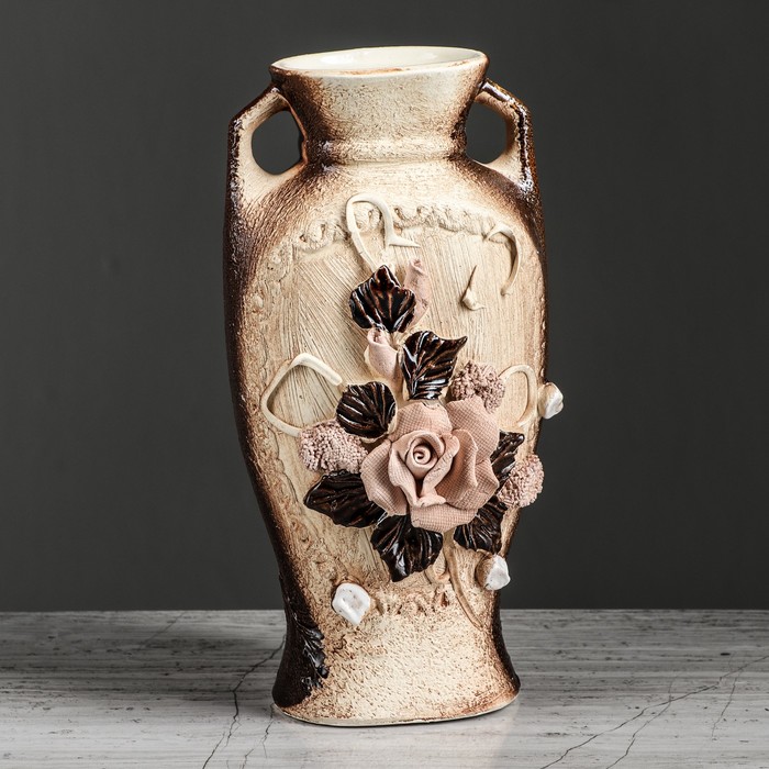 Ваза "Пикассо" малая, лепка цветы, микс