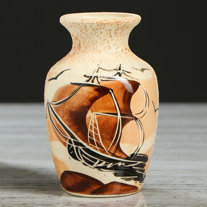 Ваза "Бочка" малая, кораблик