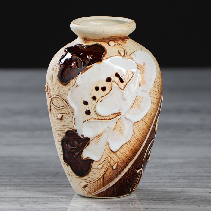 Ваза "Адам" малая, шамот, глазурь, микс