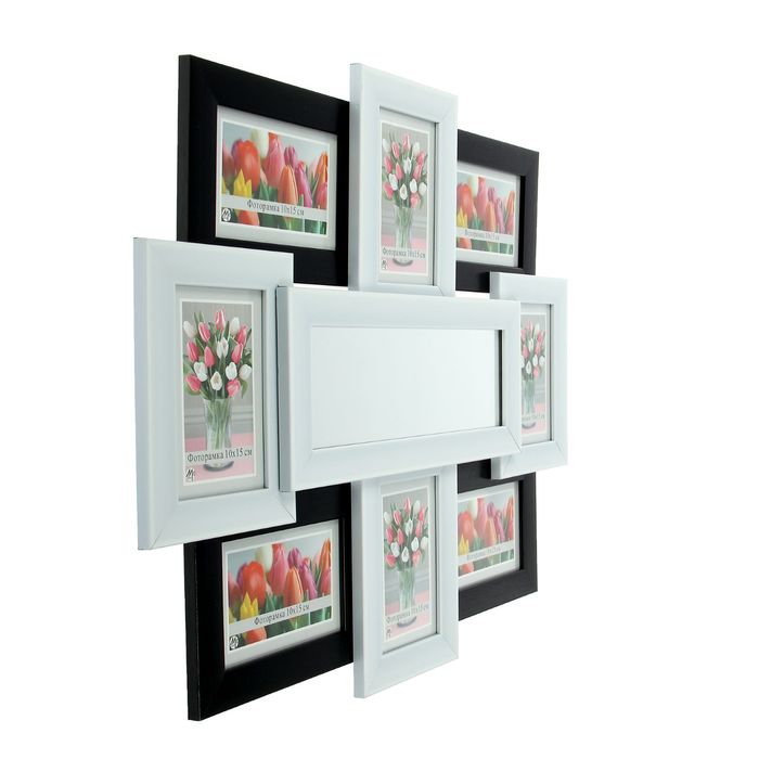 Фоторамка 8 в 1 "Шашки" 10х15 см + зеркало 10x30 см в коробке