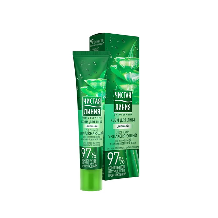 Крем дневной для лица Чистая линия увлажняющий, для нормальной и комбинир.кожи, 40 мл