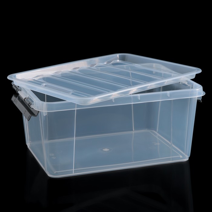 Контейнер для хранения 15 л "Профи" прямоугольный с крышкой, цвет МИКС