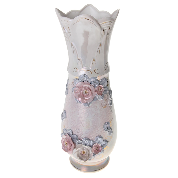 Ваза "Тюльпан" лепка, белая, микс