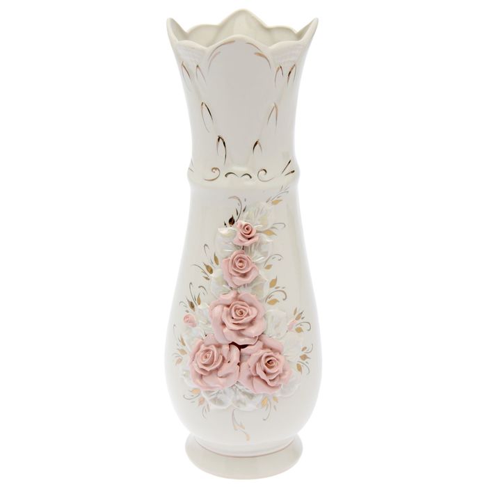 Ваза "Тюльпан" лепка, белая, микс