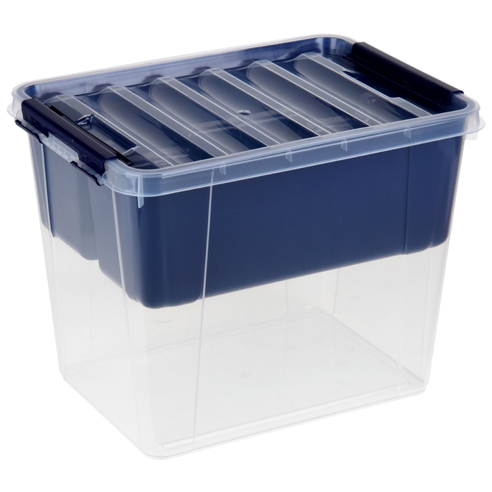 Контейнер для хранения 25 л "Профи" прямоугольный с крышкой и вкладышем, цвет МИКС