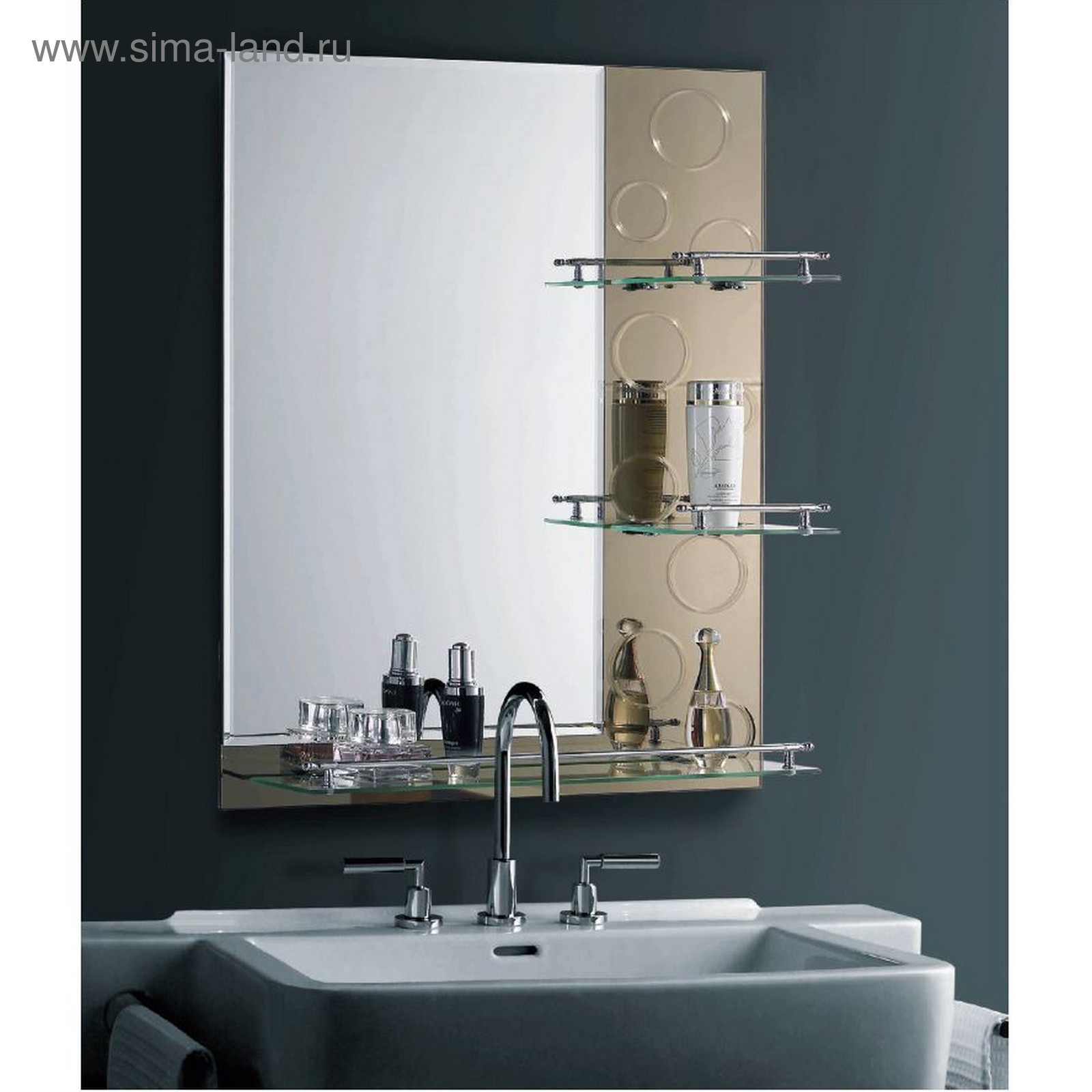 Зеркало в ванную со шкафчиком 80 см