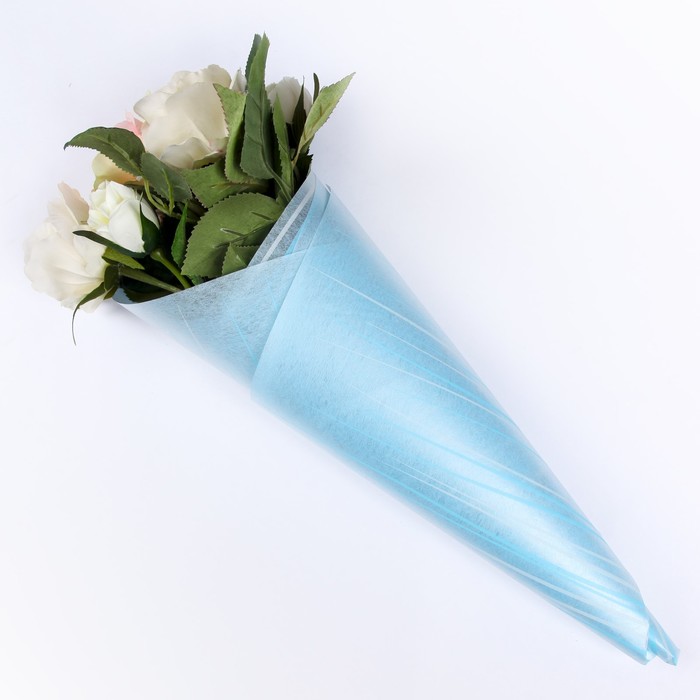 Фетр ламинированный "Линии", голубой, 60 х 60 см