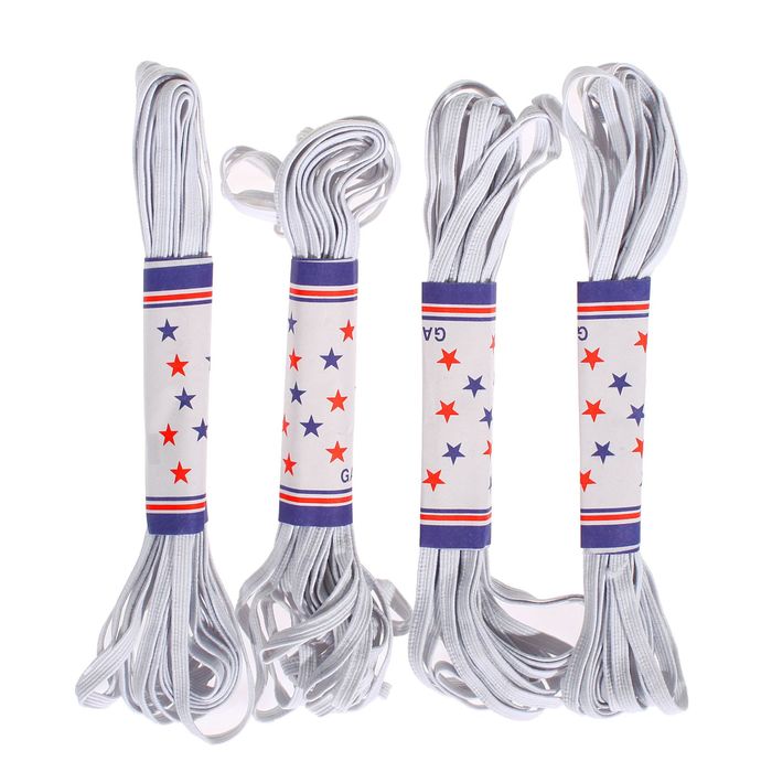 Резинка бельевая, ширина - 4,5м, 5мм, 4шт, цвет белый