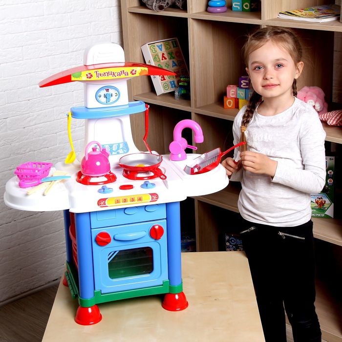 Игровой модуль "Кухня Тропикана" с аксессуарами, световые и звуковые эффекты, БОНУС - вырезные карточки для игры