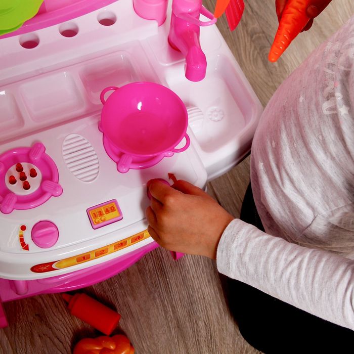 Игровой модуль "Кухня Тропикана" с аксессуарами, световые и звуковые эффекты, БОНУС - вырезные карточки для игры