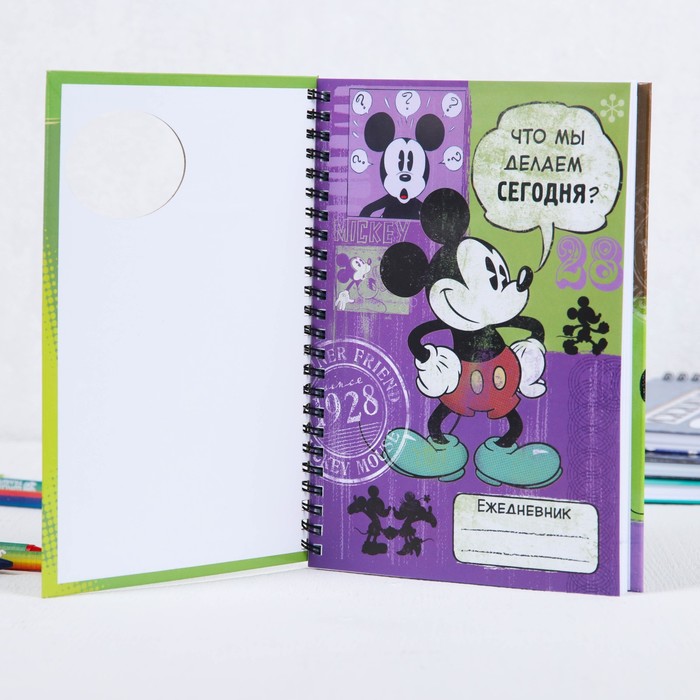 Ежедневник на гребне А5 "Что мы делаем сегодня?", Микки Маус, 80 листов