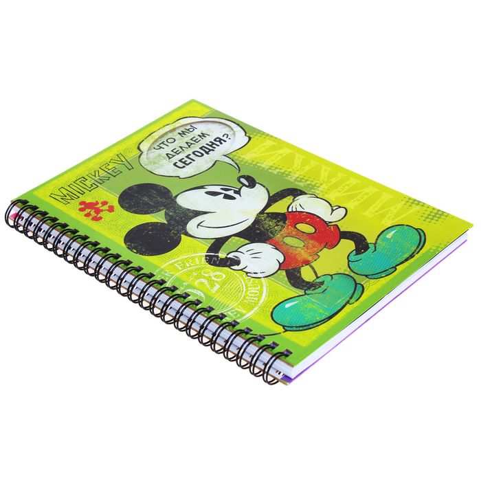 Ежедневник на гребне А5 "Что мы делаем сегодня?", Микки Маус, 80 листов