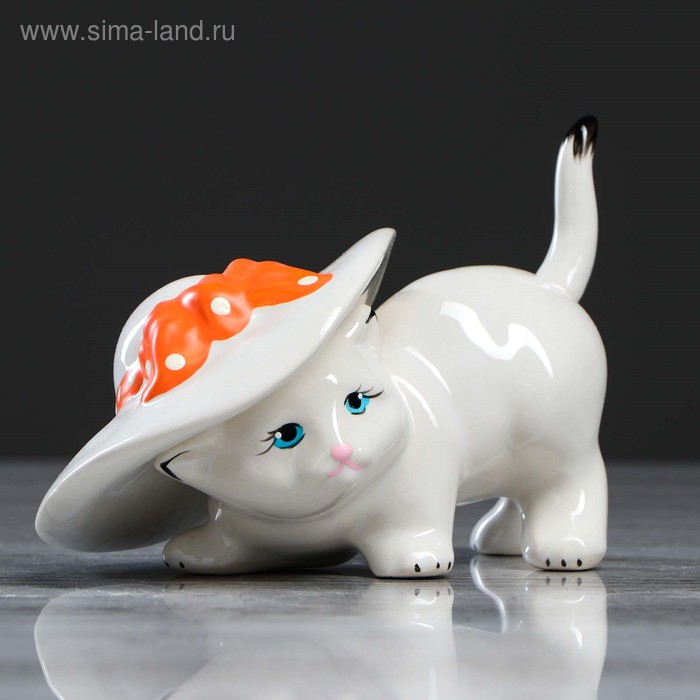 

Сувенир "Кот в шляпе" белый, 10 см, микс