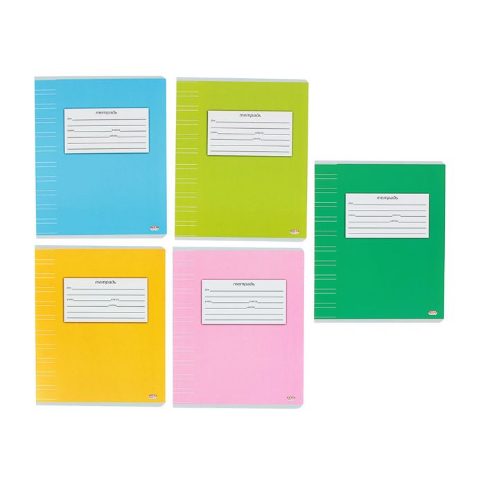 Тетрадь 12 листов узкая линейка "Классика-2", картонная обложка, 5 видов МИКС в коробке