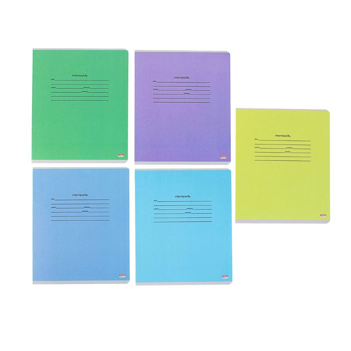 Тетрадь 18 листов клетка "Учусь на "Отлично", картонная обложка, 5 видов МИКС