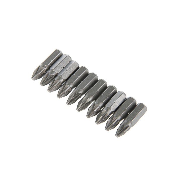 Набор бит  TUNDRA basic, сталь S2, 10 шт, 25 мм, PZ2