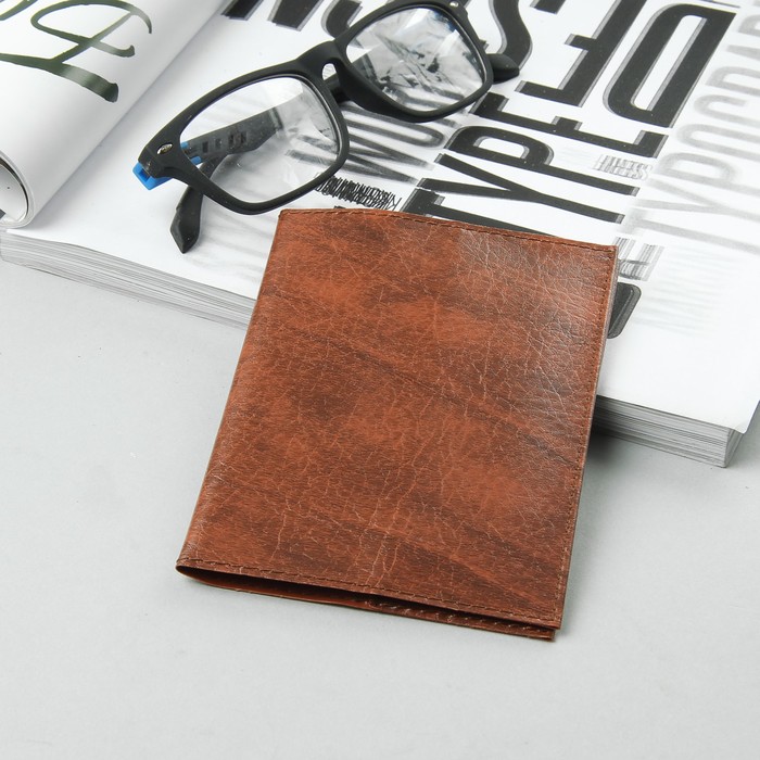 Обложка для паспорта ультратонкая, коричневая