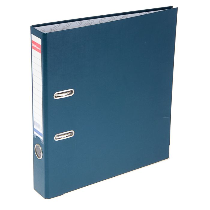 Папка-регистратор А4, 50мм "Бизнес", разборный, синий, пластиковый карман, металлический кант, картон 2мм, вместимость 350 листов