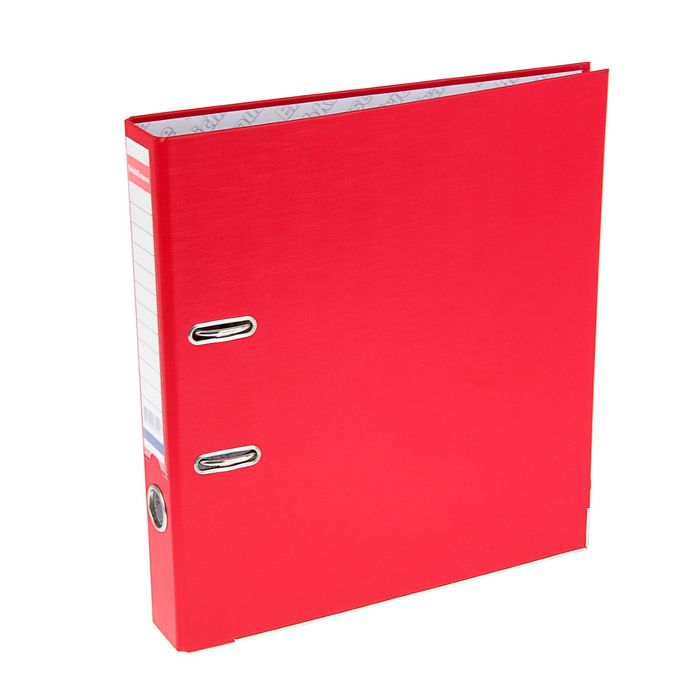 Папка-регистратор А4, 50мм "Бизнес", разборный, красный, пластиковый карман, металлический кант, картон 2мм, вместимость 350 листов