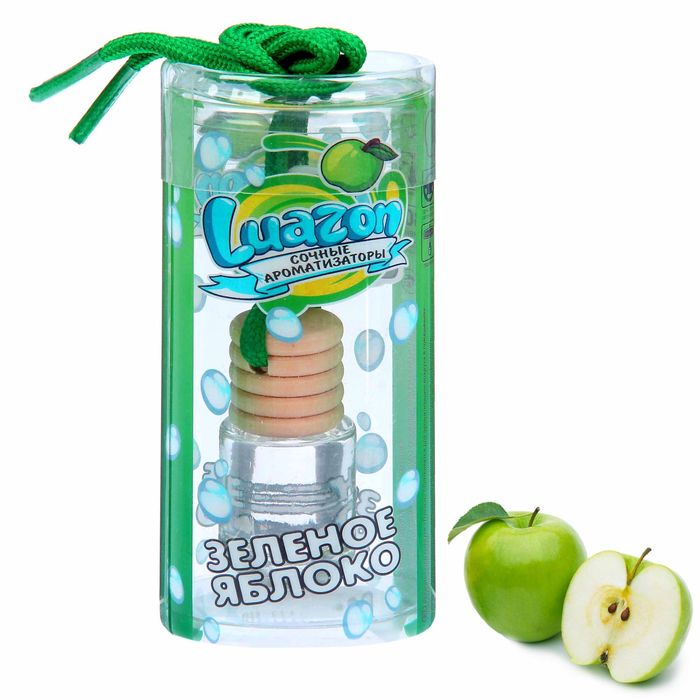 Ароматизатор в бутылочке в тубусе "Зеленое яблоко", 11,9 х 9 см