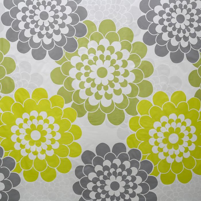 Штора для ванной 180х180 см, EVA "Зеленые цветы"