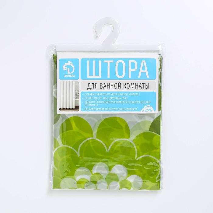 Штора для ванной 180х180 см, EVA "Зеленые цветы"