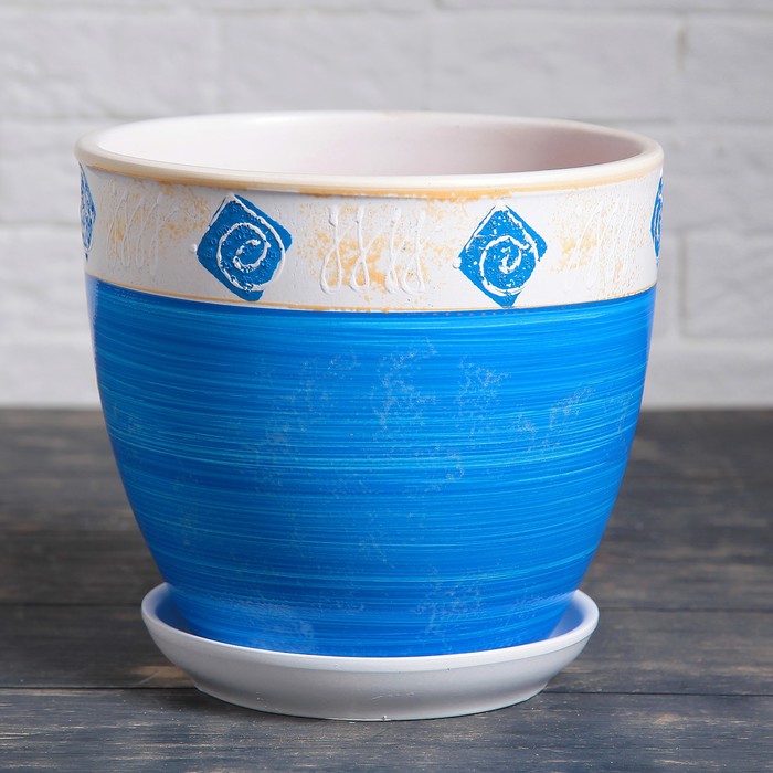 Кашпо "Подарок" синее 2,5 л