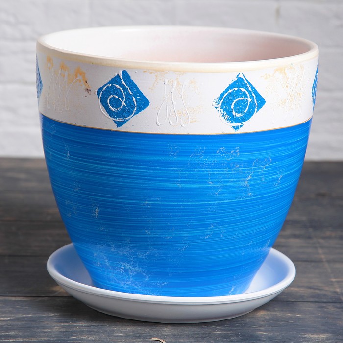 Кашпо "Подарок" синее 5 л