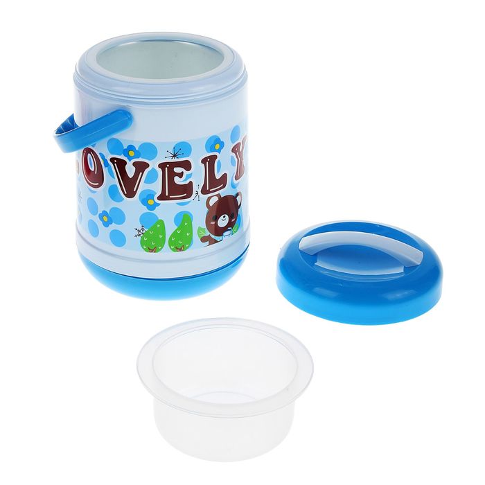 Ланч-бокс "Детский час", 1,4 л, внутри стекло, 2 ёмкости, микс