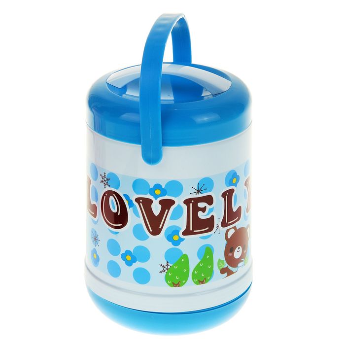 Ланч-бокс "Детский час", 1,4 л, внутри стекло, 2 ёмкости, микс