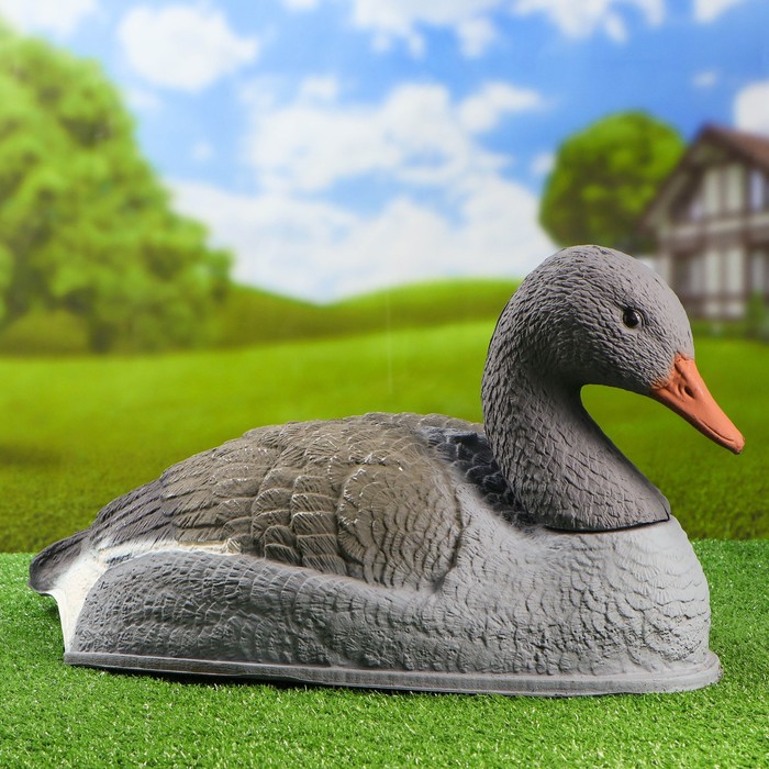 Фигура подсадная "Отдыхающий серый гусь" полукорпус
