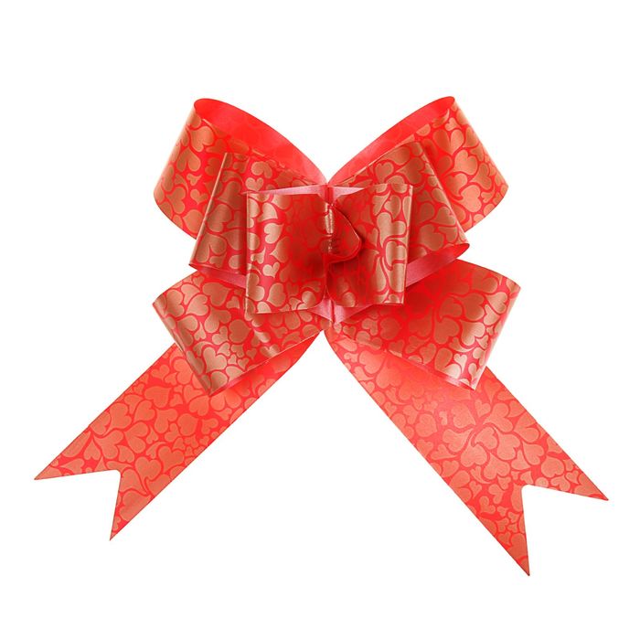 Бант-бабочка №5 "Сердца", цвет красный