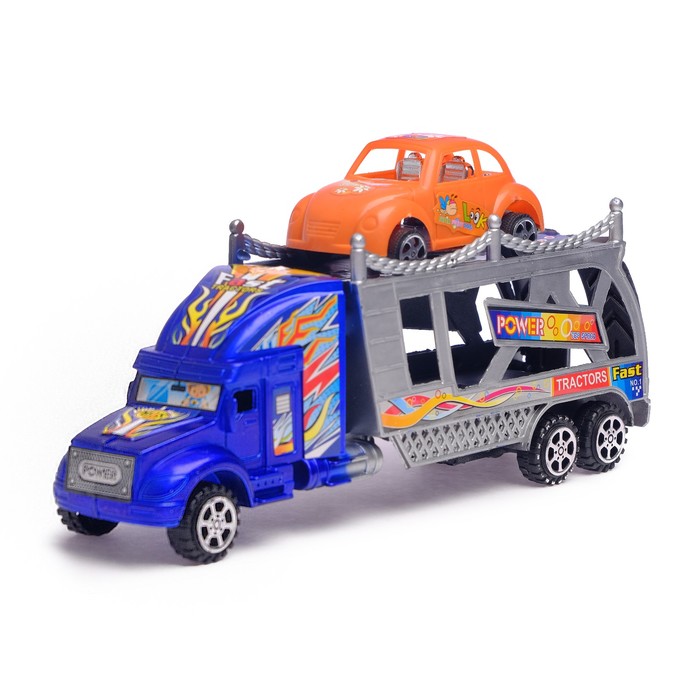 Грузовик инерционный "Автовоз", с машинкой, цвета МИКС